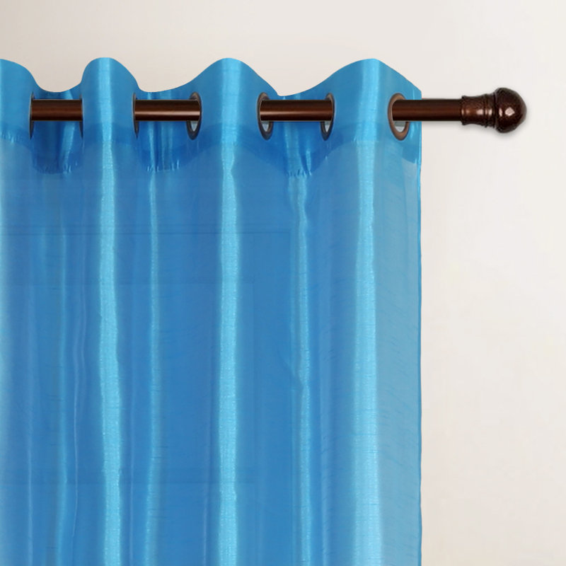 Diredra Polyester Semi-Sheer Curtains, Royal blue