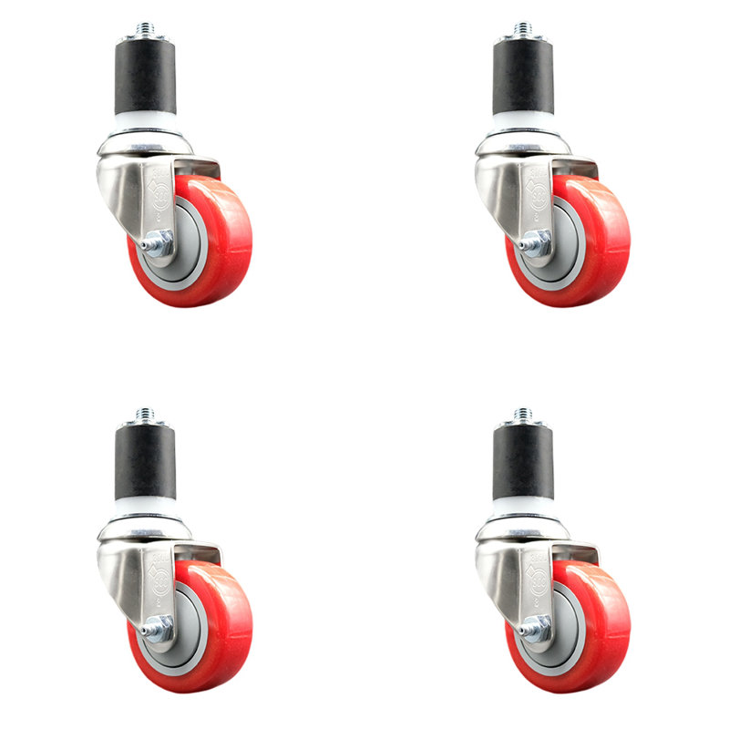 Polyurethane Casters, Red