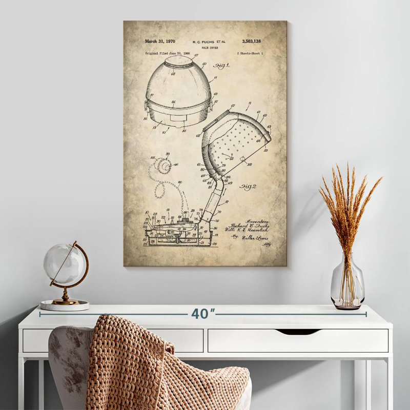 Hair Dryer 1970 Ladonta, 30" H x 20" W