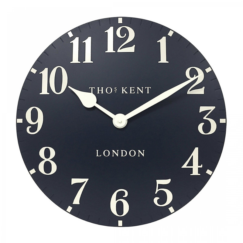 Arabic Metal Wall Clock, Dark Blue, 51cm H x 51cm W x 5cm D