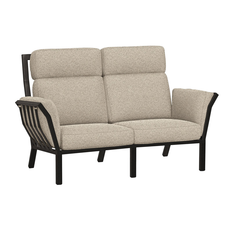 Aris Outdoor 2 - Seat Loveseat, Carbon Black, Sash Denim