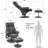 Recliner with Ottoman, Reclining Chair with Massage, Chenille Fabric Swivel Recliner Chairs-1450713734