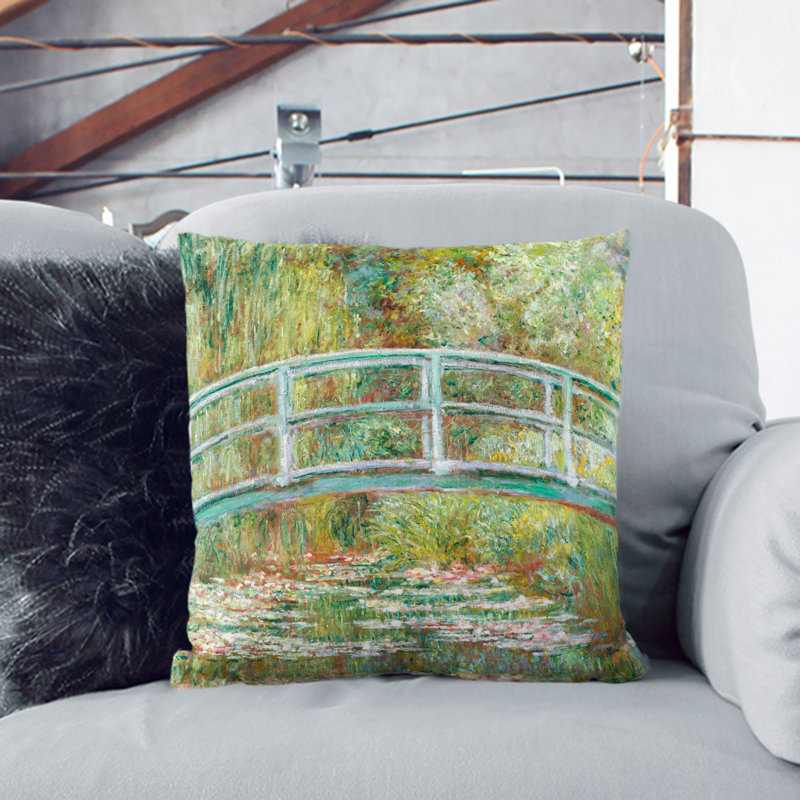 The Japanese Footbridge Vol.1 Square Throw Cushion, White, 55cm H x 55cm W x 20cm D