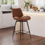 Swivel Upholstered Faux Leather Bar Stool-19190859