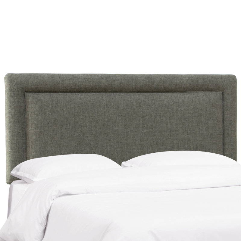 Tête de lit à panneau tapissier Rowberrow, Double, Lin gris anthracite texturé Zuma
