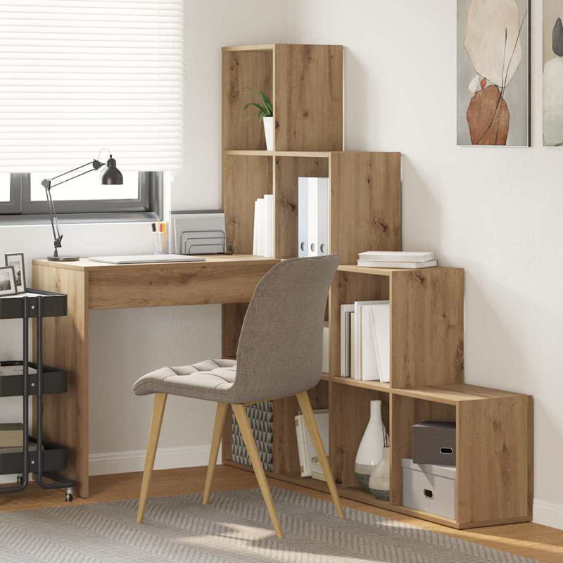 L-Shaped Computer Desk, Artisan Oak