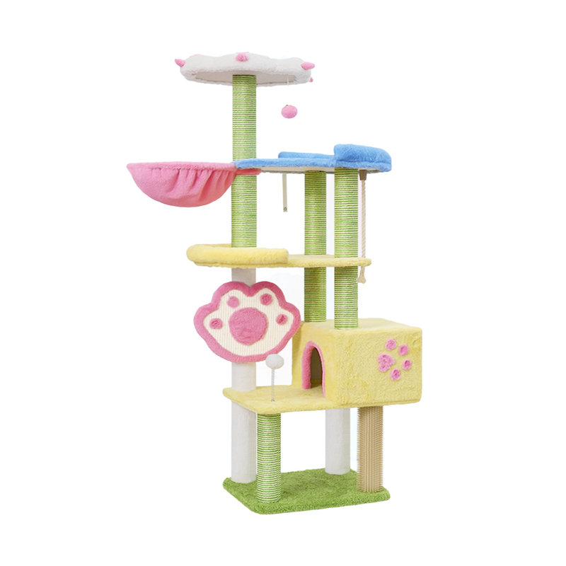 4 Tiers Cat Tree with Condons,Perch,Scratching Posts