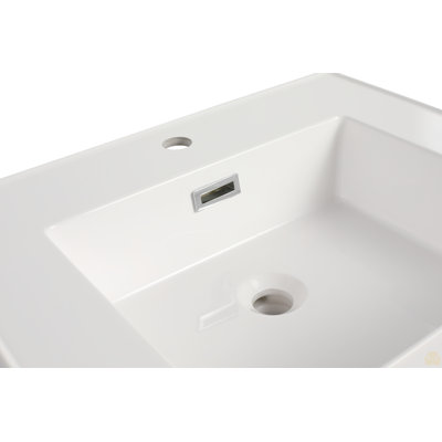 Lavabo en résine pour meuble-lavabo, comptoir de meuble-lavabo seulement