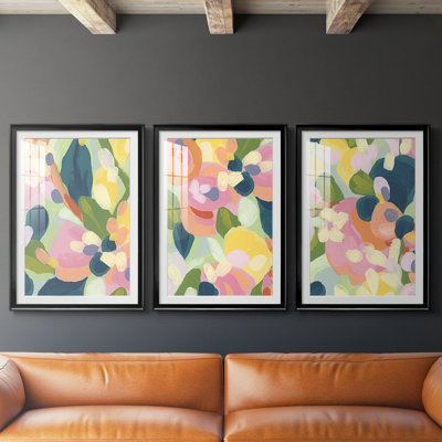 Brushy Tropics I  -Custom Framed  Premium Print W Matt - 3 Pieces