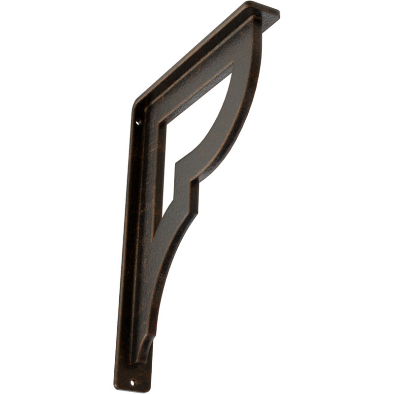 Support en fer forgé Bradford, Bronze vieilli, H 10 po x l 1,5 po x P 7,5 po