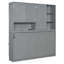 Lit escamotable mural simple avec armoire supérieure, tablettes, lit pliable peu encombrant avec lumière et USB-165858684