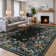 Floral Vintage Washable Black Area Rug with Non Slip Backing - Low Pile Durable Carpet for Living Room, Bedroom, Dining Room or Office Decor