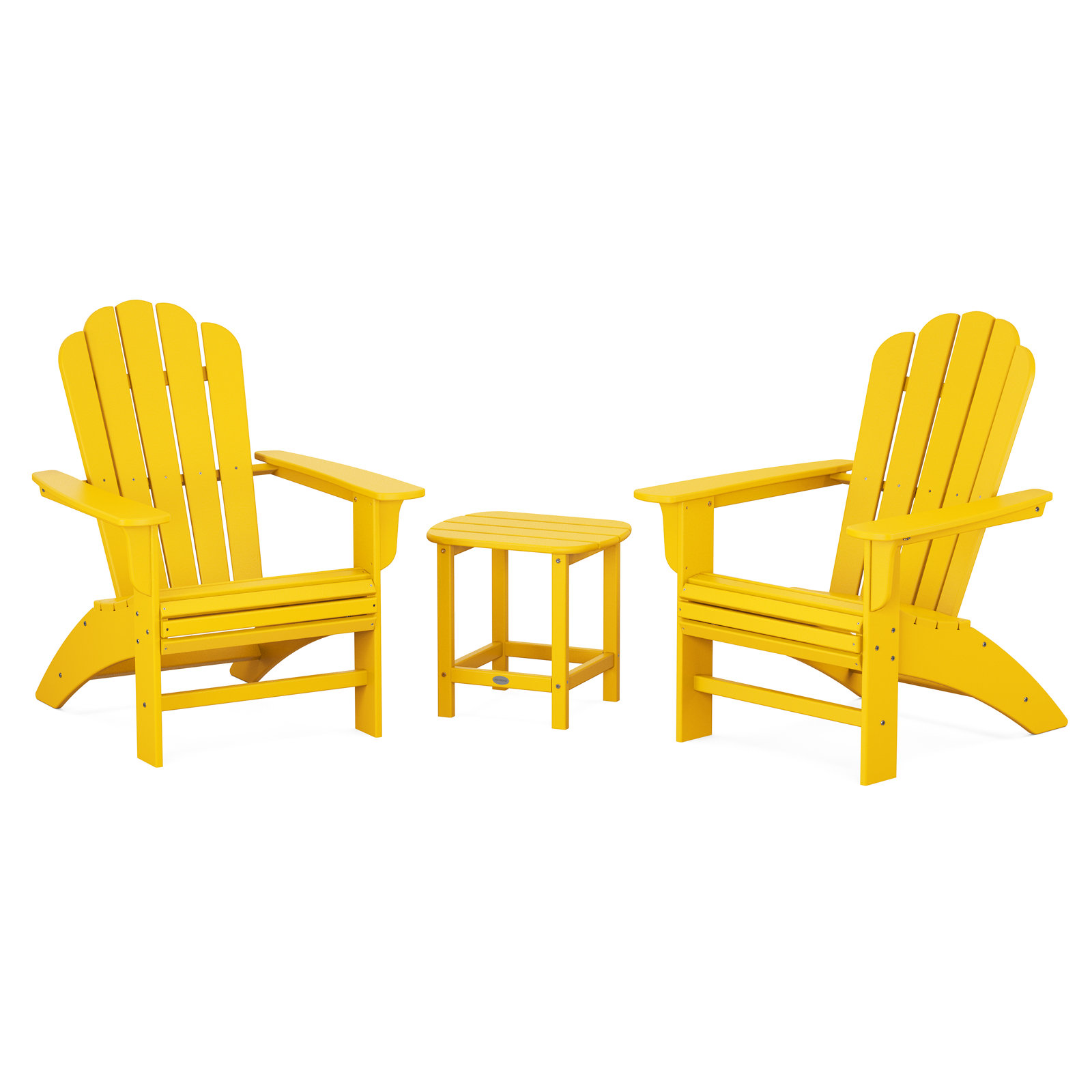 POLYWOOD Country Living Adirondack Chair Set, Lemon