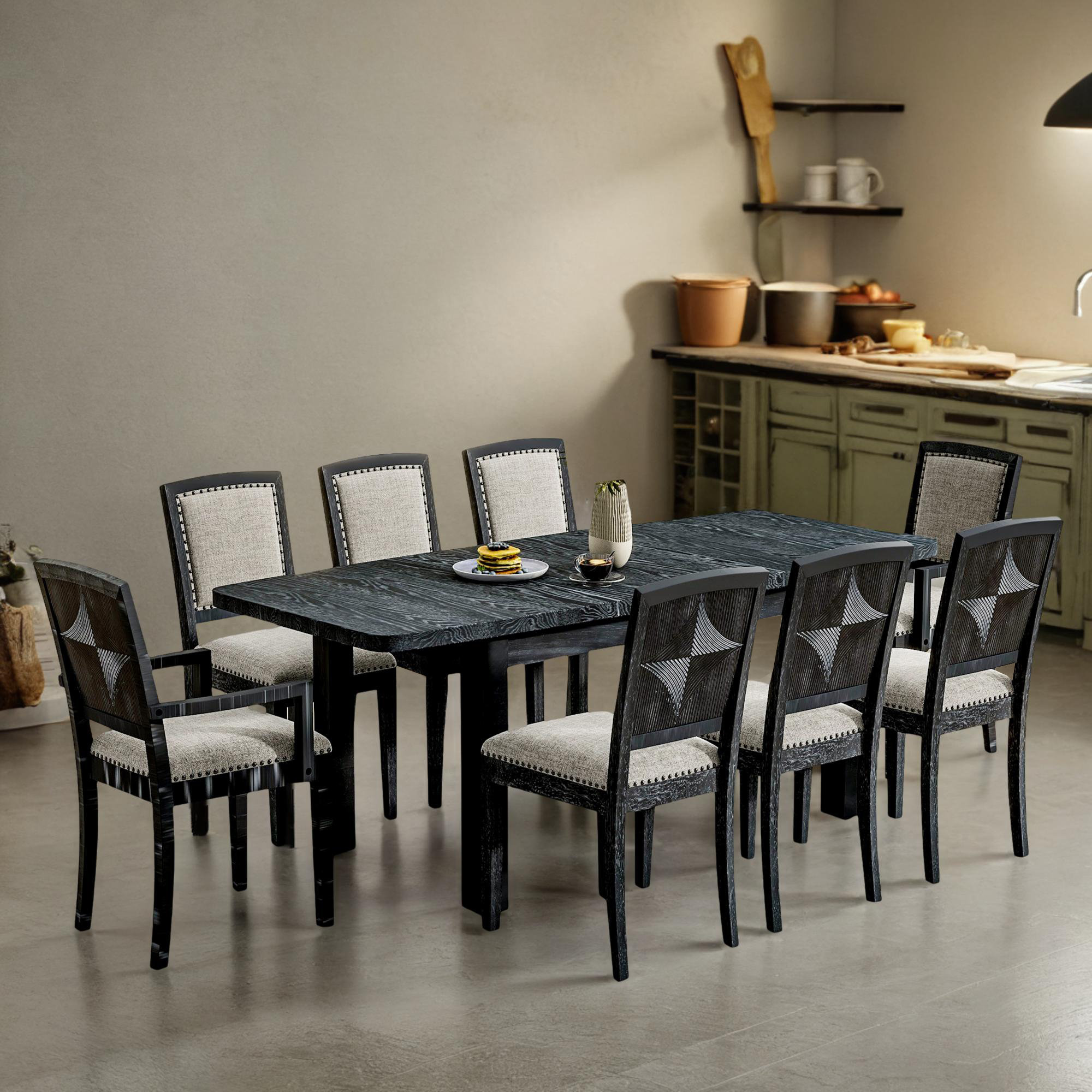 Gracie Oaks Deen 9 - Piece Extendable Solid Wood Dining Set - Wayfair ...