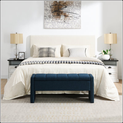 Modern Bed End Bench With Storage,Upholstered Large Foot Rest Stool, Comfy Window Vanity Bench For Living Room,Bedroom,Dorm,Coffee Table