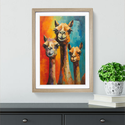 Camel Expressionism - Single Picture Frame Print on Wood