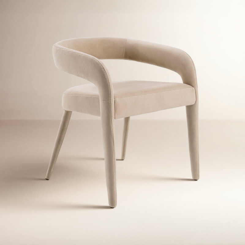 Chaise en velours Freddi, Beige