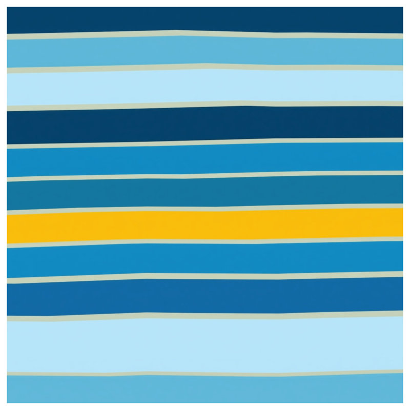 Tapis de bain à rayures bleues et jaunes, L 34 po x L 21 po