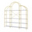 74.8 Inch 5 Tiers Office Bookcase Bookshelf, Display Shelf With Round Top, X Bar Gold Frame
