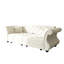 Canapé-lit surdimensionné de 83,8 po Chesterfield, canapé en velours à accoudoirs roulés classique avec capitonnage de fleurs, revêtement pour salon / chambre à coucher / appartement-133596707