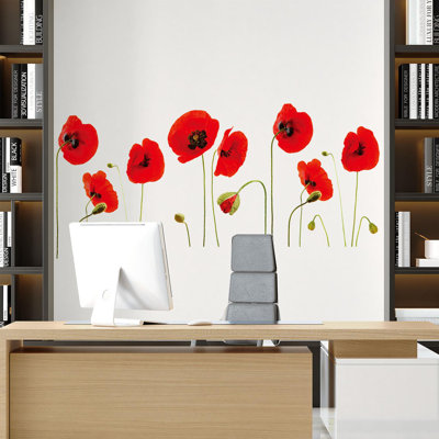 Décoration murale coquelicots