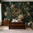 Bird Nest Wallpaper Dark Botanical Wall Mural-490107779-490107778
