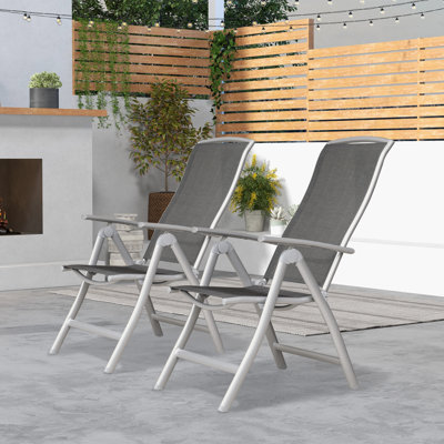 Aluminum Outdoor Folding Dining Armchair (Set of 2) by Latitude Run
