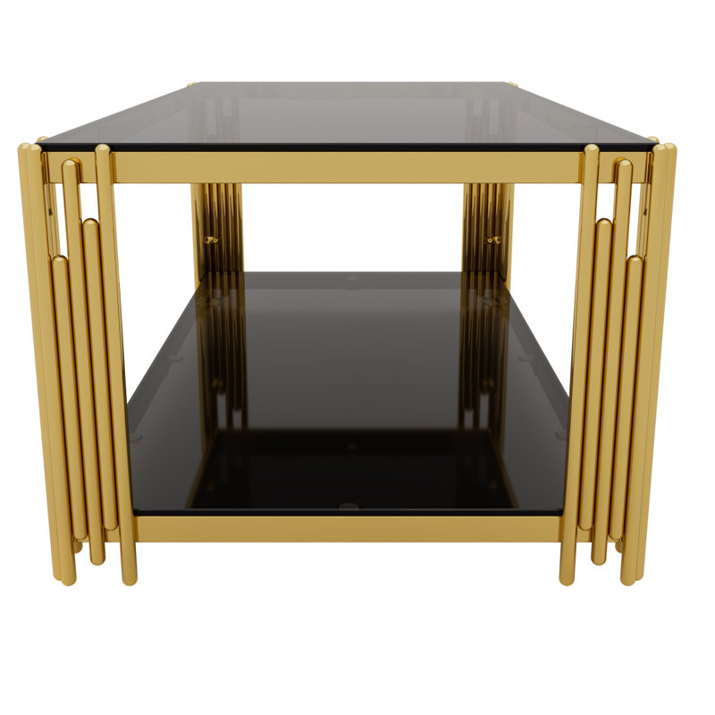 Table basse moderne rectangulaire noire, miroir, Noir