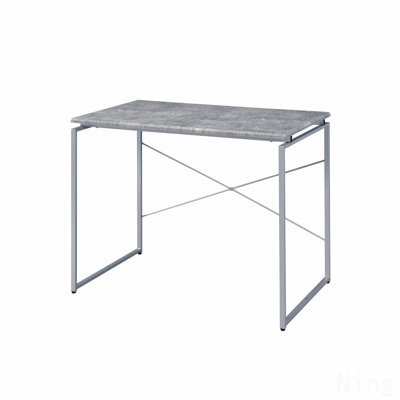 Faux Concrete & Silver Finish Writing Desk