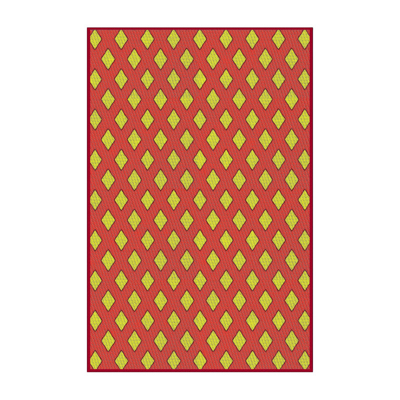 Tapis orange à motif/jaune Higley, Rectangle 5 pi x 7 pi