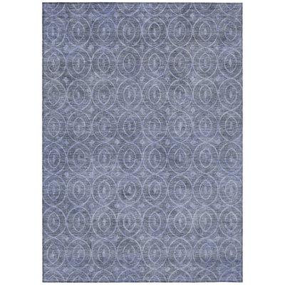 Zafrine Denim Washable Indoor-Outdoor Rug - LOOMLAN