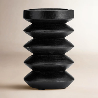 Wood Pillar Candle Holder