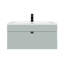 Ensemble de meuble-lavabo mural moderne 30 po - Poignées sauge / noir Loft Collection-824064419-824064438