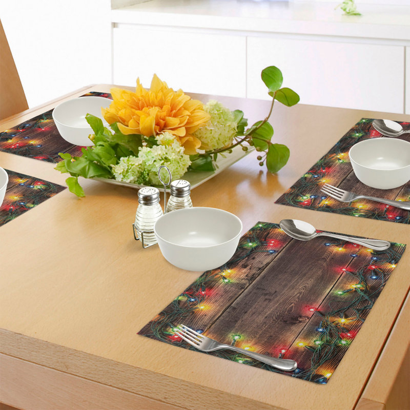 Ensemble de 8 napperons en bois de Noël 8 pièces One Allium Way® multicolore