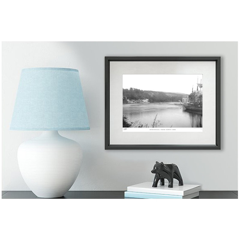 Bodinnick, From Fowey 1888 - Single Picture Frame Print on Wood, 28cm H x 36cm W x 2.3cm D