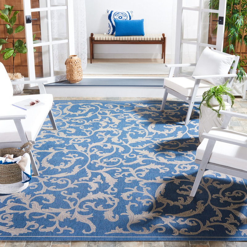 Carolino Performance Floral Indoor/Outdoor Area Rug, Rectangle 9' x 12'