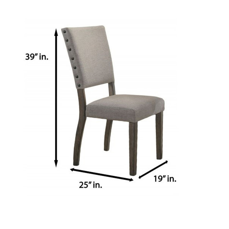 Ensemble de 2 chaises de salle à manger antiques gris clair
