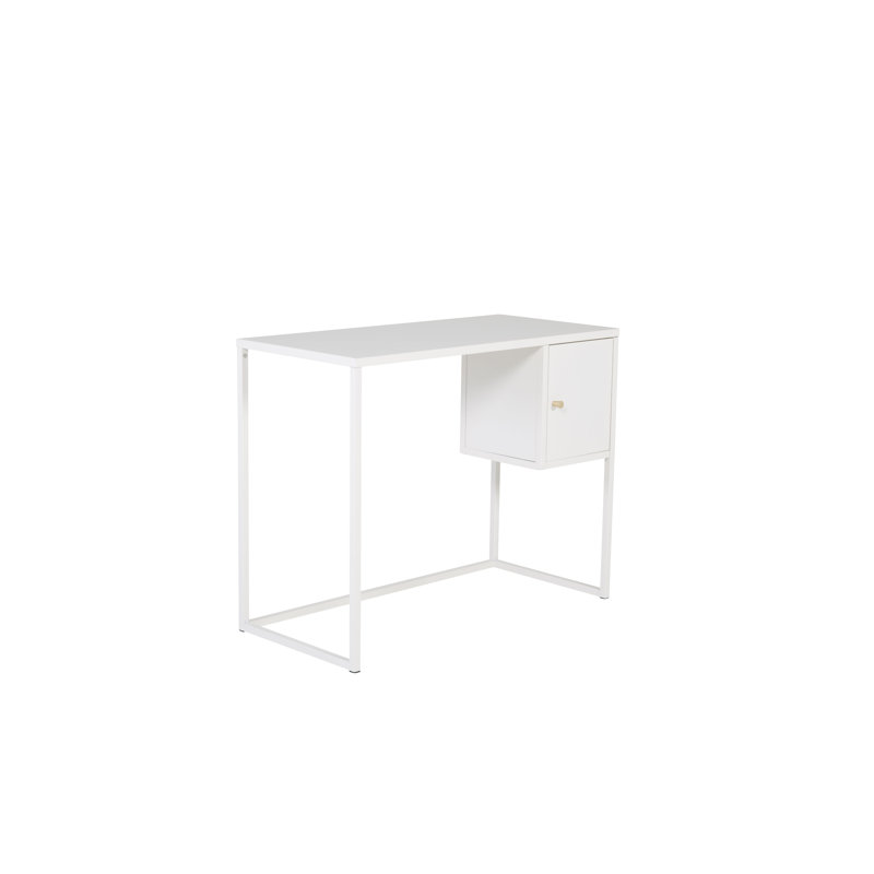 Isiah Metal Writing Desk, White