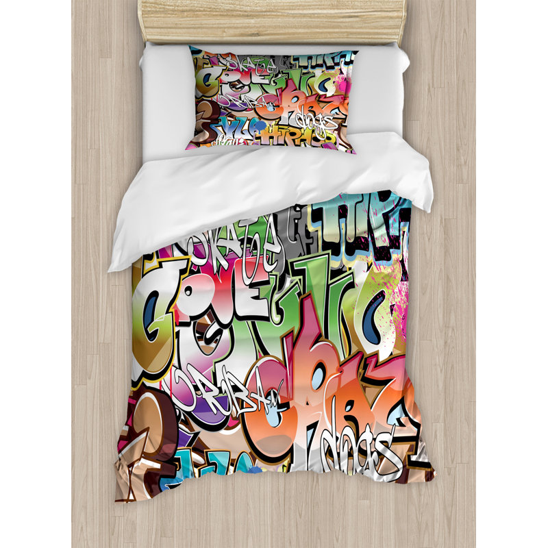 Ensemble de housse pour couette, Simple, Graffiti urbain