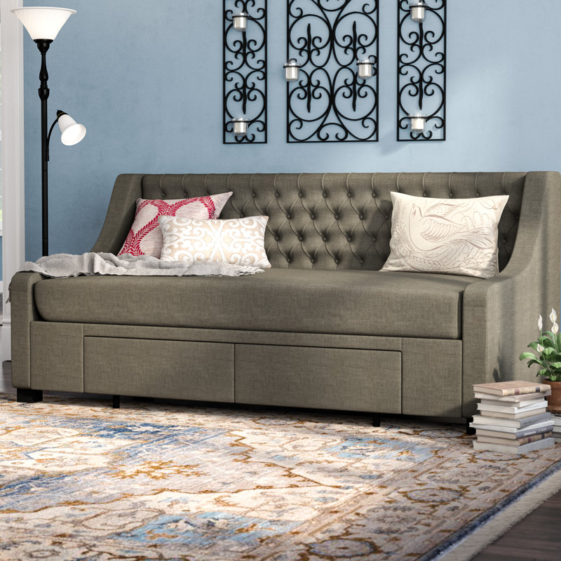 Lit de jour simple Aron, Gris
