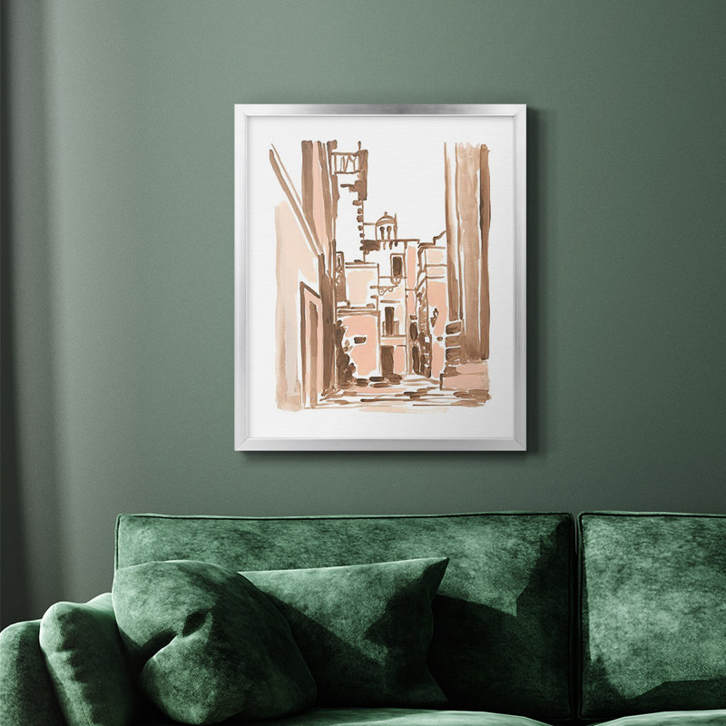 Toile encadrée de qualité supérieure Blush Architecture Study II - prête à être accrochée, Argent, H 20 po x l 16 po