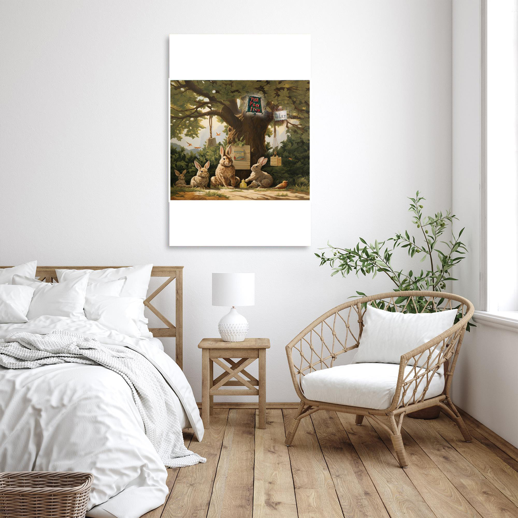 Trinx Rabbits - 1 Piece Rectangle Graphic Art Print On W Rabbits On ...
