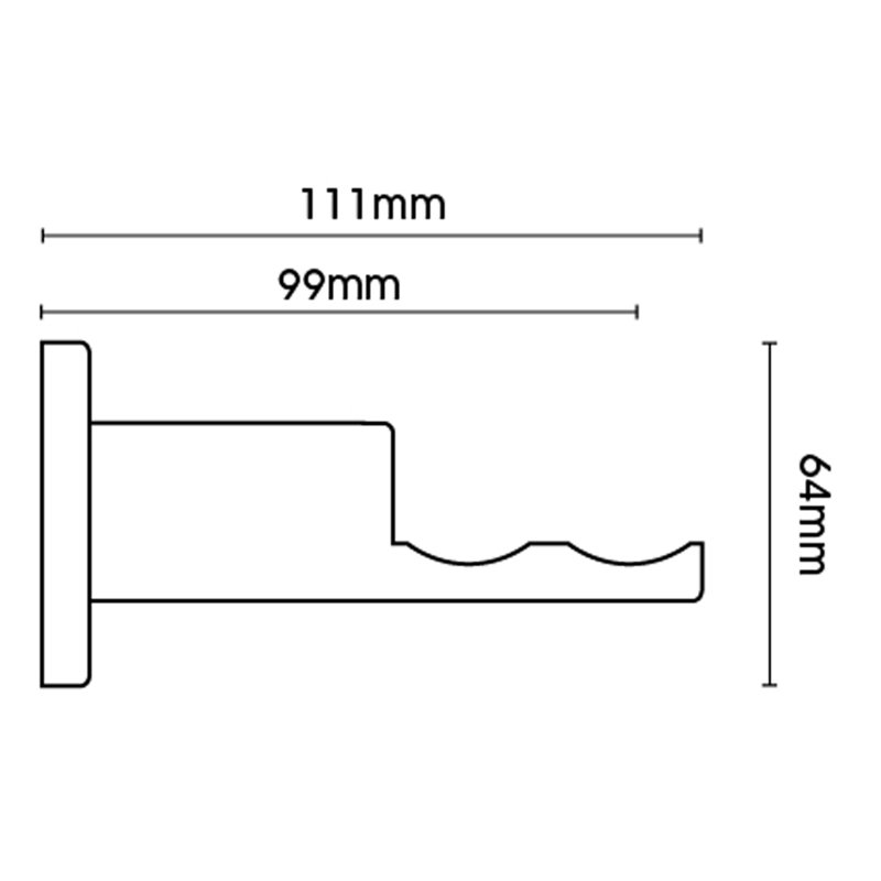 Chalese 6.4cm Bracket, Black Nickel