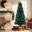 Pre-Lit Fibre Optic Christmas Tree with Berries in Green PVC-1666751805