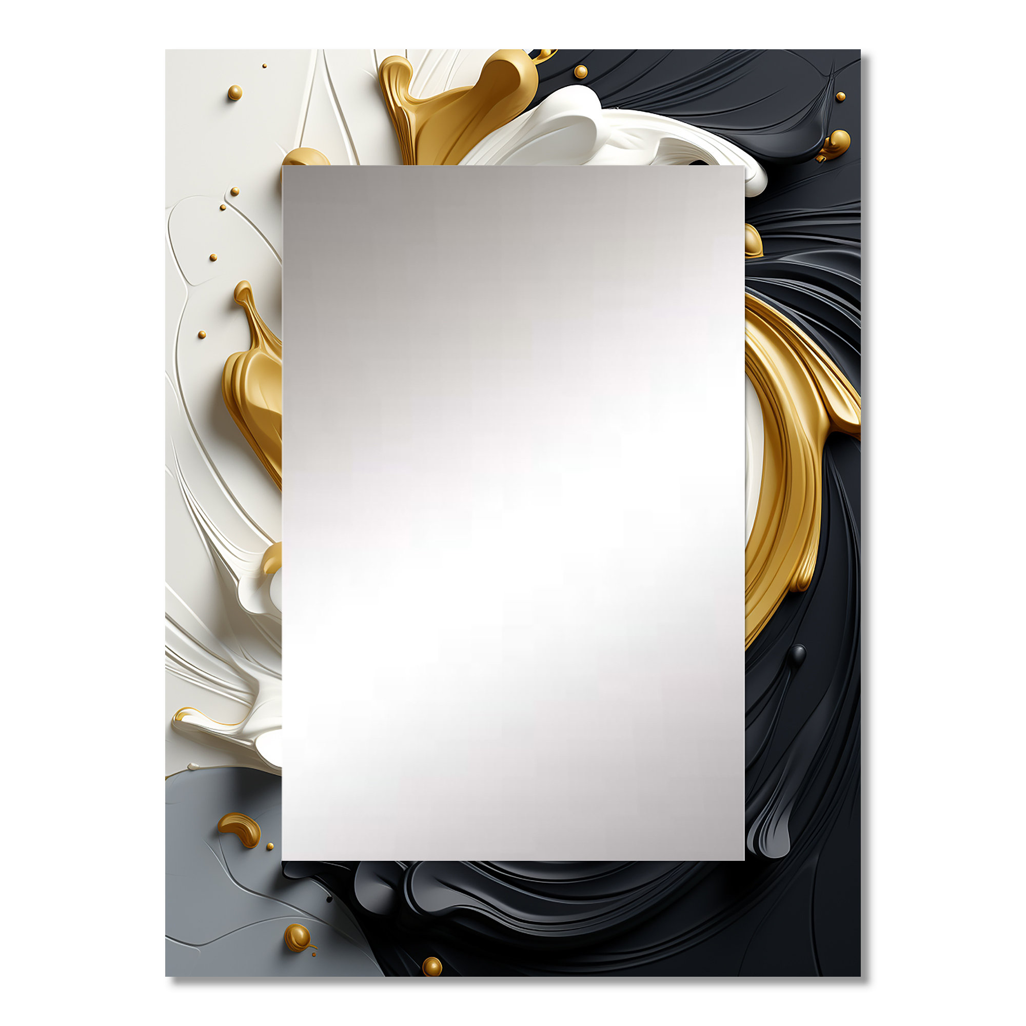 East Urban Home Liquid Gold Black & White Textured Spiral Magic ...