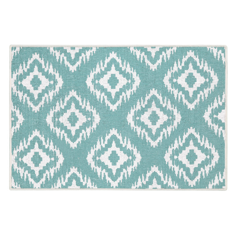 Tapis d'entrée antidérapant 36 po x 24 po, Sarcelle clair