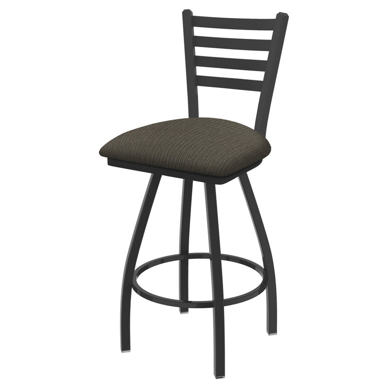Tabouret de bar pivotant de 36" Evers, Étain, Tissu - graphique calice, Extra Tall (36” Seat Height)