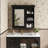 30'' x 28'' Bathroom Medicine Cabinet with Mirror, Wall Mounted Mirror Cabinet with Storage Organizer, Over the Toilet Storage Black Storage Cabinet for Bathroom