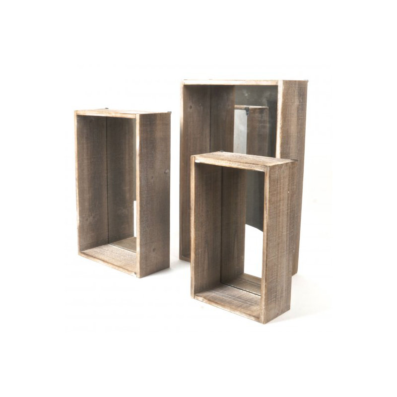 Ensemble de tablettes murales avec miroir 3 pièces Preciado