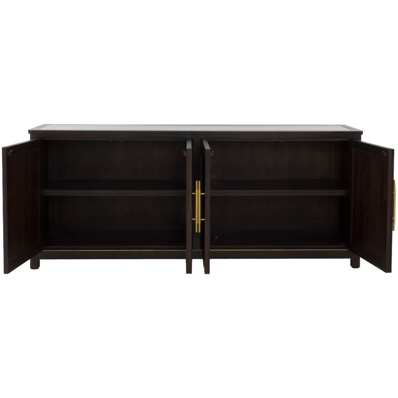 Aria Four Door Credenza in Champagne Mist, Café Mocha